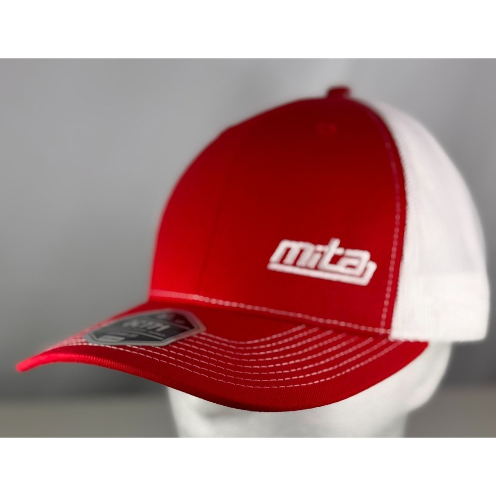 Mita Trucker Hat Red White Outdoor Cap OC771 Snapback Mesh Cap OSFM